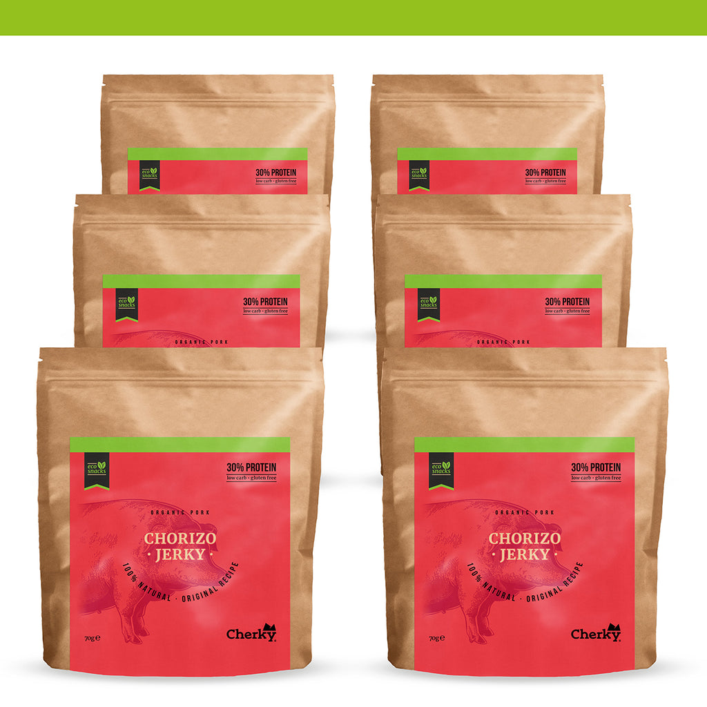 PACK 6 · ECO · pork jerky · CHORIZO · 70g
