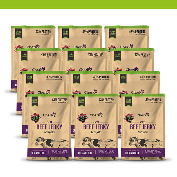 PACK 12 · ECO · beef jerky · TERIYAKI